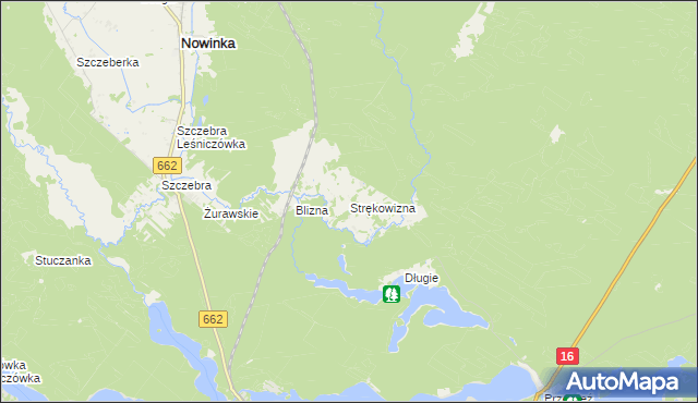 mapa Strękowizna, Strękowizna na mapie Targeo