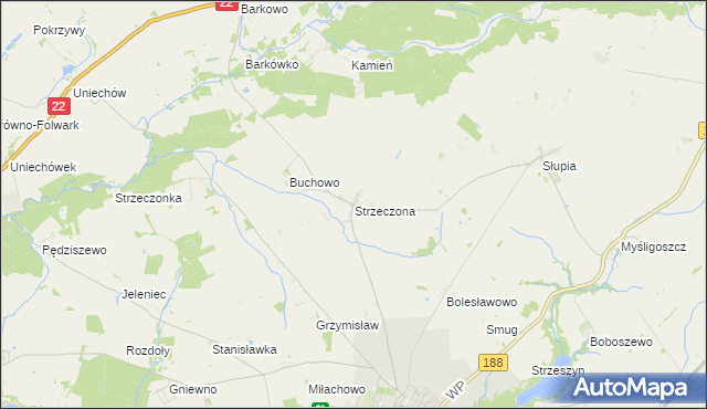 mapa Strzeczona, Strzeczona na mapie Targeo