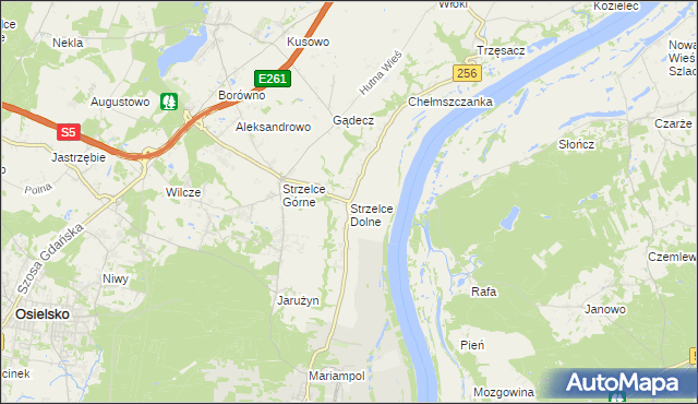 mapa Strzelce Dolne, Strzelce Dolne na mapie Targeo