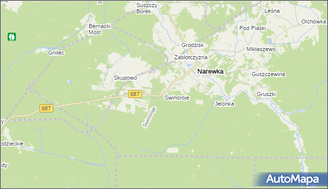 mapa Świnoroje, Świnoroje na mapie Targeo