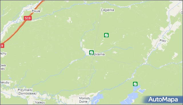 mapa Szklarnia gmina Janów Lubelski, Szklarnia gmina Janów Lubelski na mapie Targeo