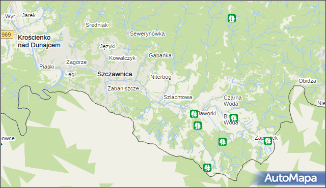 mapa Szlachtowa, Szlachtowa na mapie Targeo