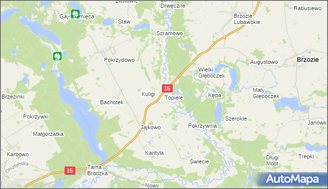 mapa Topiele, Topiele na mapie Targeo