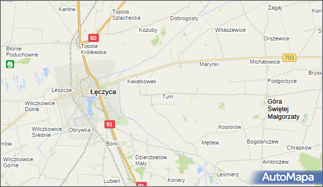 mapa Tum, Tum na mapie Targeo