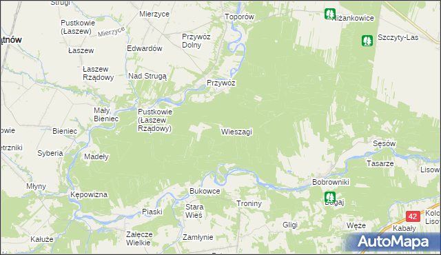 mapa Wieszagi, Wieszagi na mapie Targeo