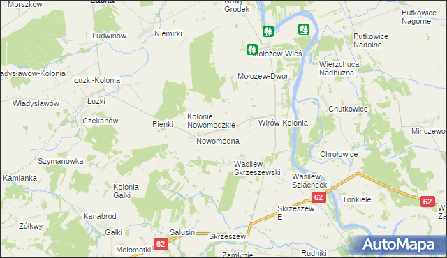 mapa Wirów gmina Jabłonna Lacka, Wirów gmina Jabłonna Lacka na mapie Targeo