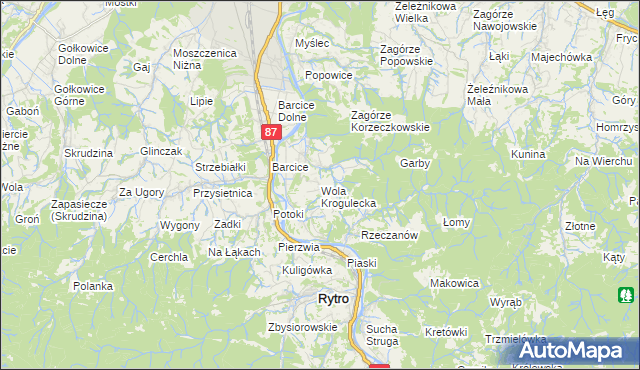 mapa Wola Krogulecka, Wola Krogulecka na mapie Targeo