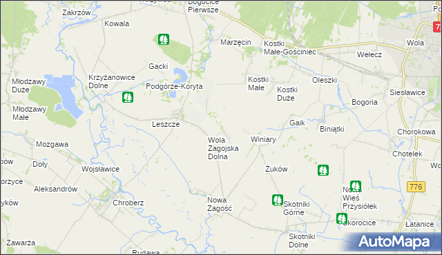 mapa Wola Zagojska Górna, Wola Zagojska Górna na mapie Targeo