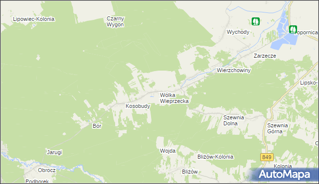 mapa Wólka Wieprzecka, Wólka Wieprzecka na mapie Targeo