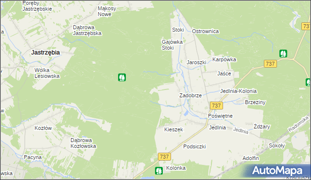 mapa Zadobrze Leśniczówka, Zadobrze Leśniczówka na mapie Targeo