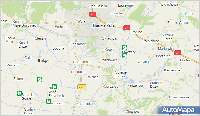 mapa Zbludowice, Zbludowice na mapie Targeo
