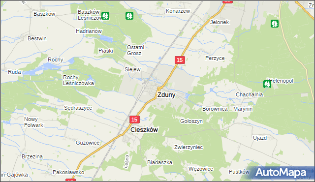 mapa Zduny powiat krotoszyński, Zduny powiat krotoszyński na mapie Targeo