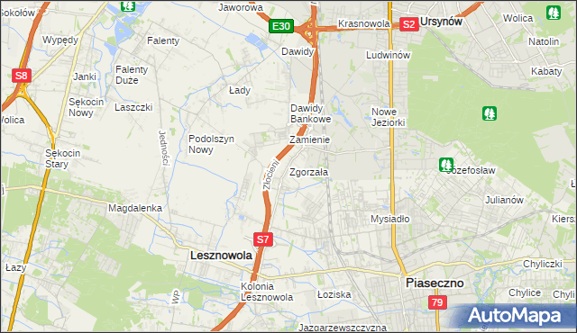 mapa Zgorzała, Zgorzała na mapie Targeo