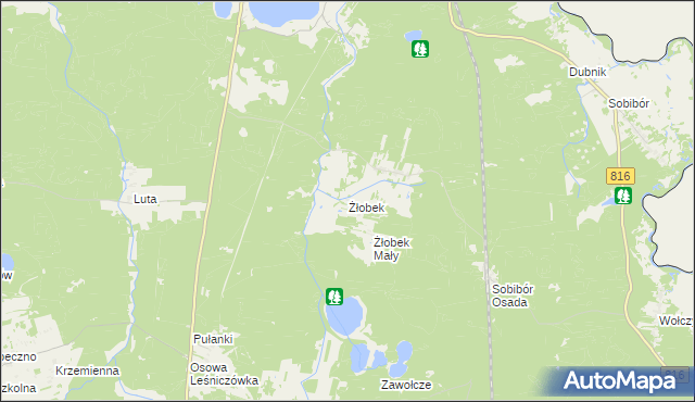 mapa Żłobek gmina Włodawa, Żłobek gmina Włodawa na mapie Targeo