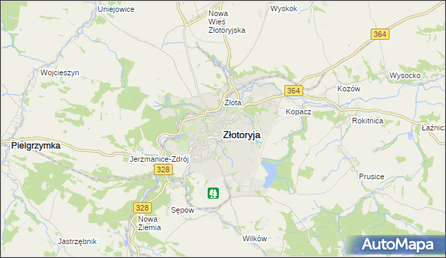 mapa Złotoryja, Złotoryja na mapie Targeo