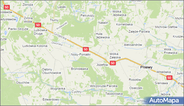 mapa Karolew gmina Pniewy, Karolew gmina Pniewy na mapie Targeo