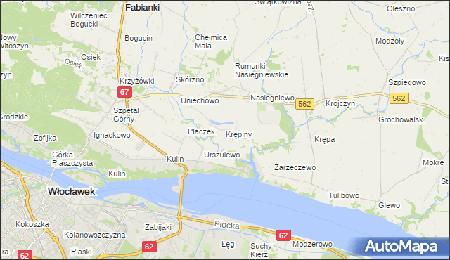 mapa Krępiny Kolonia, Krępiny Kolonia na mapie Targeo