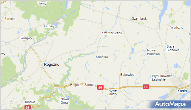 mapa Sobótka gmina Rogóźno, Sobótka gmina Rogóźno na mapie Targeo