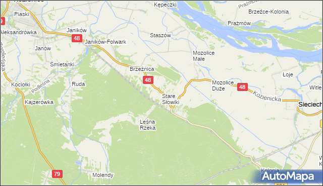 mapa Stare Słowiki, Stare Słowiki na mapie Targeo