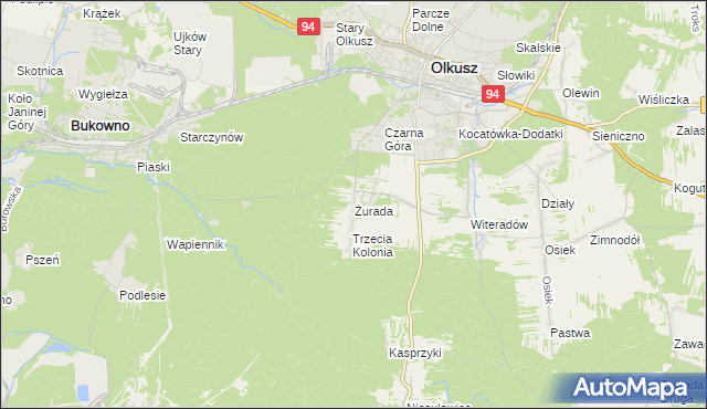 mapa Żurada, Żurada na mapie Targeo