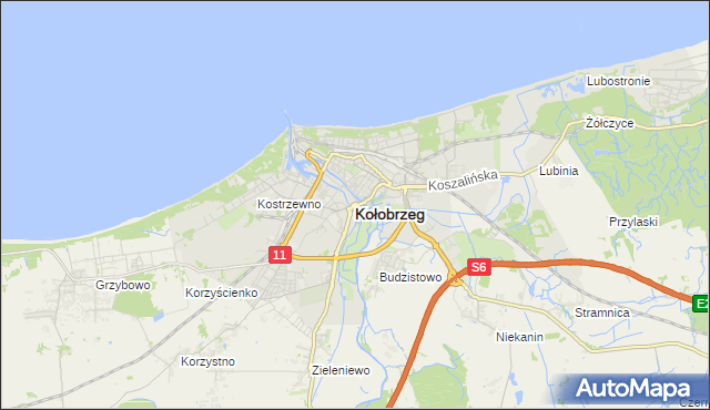 mapa Kołobrzegu, Kołobrzeg na mapie Targeo