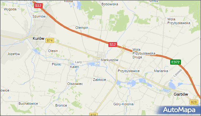 mapa Markuszów, Markuszów na mapie Targeo