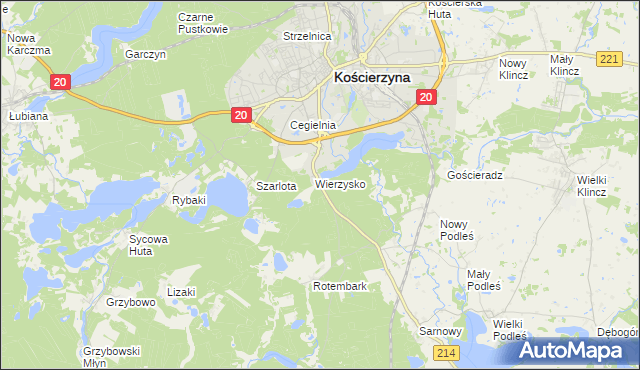 mapa Wierzysko-Leśnictwo, Wierzysko-Leśnictwo na mapie Targeo