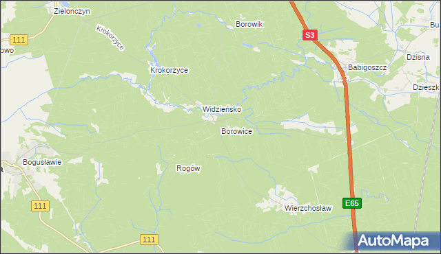 mapa Borowice gmina Stepnica, Borowice gmina Stepnica na mapie Targeo