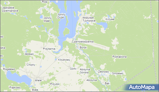 mapa Borsk gmina Karsin, Borsk gmina Karsin na mapie Targeo