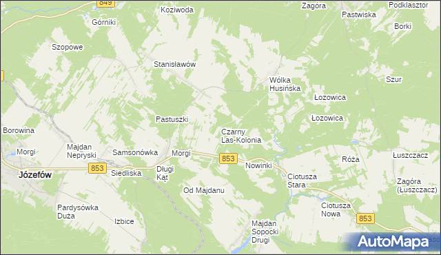 mapa Czarny Las-Kolonia, Czarny Las-Kolonia na mapie Targeo