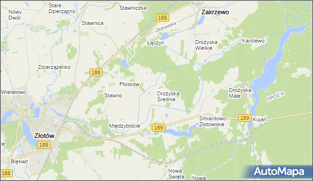 mapa Drożyska Średnie, Drożyska Średnie na mapie Targeo