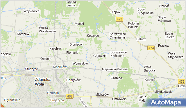 mapa Gajewniki, Gajewniki na mapie Targeo