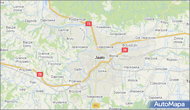 mapa Jasła, Jasło na mapie Targeo