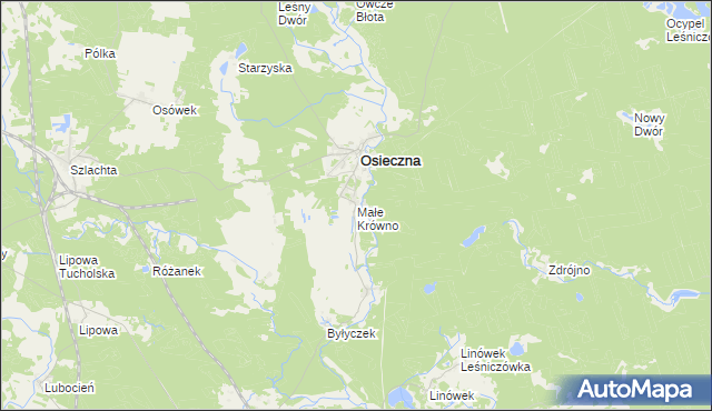 mapa Małe Krówno, Małe Krówno na mapie Targeo