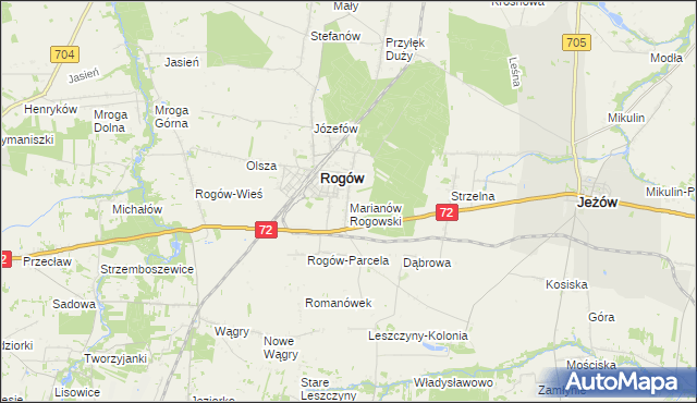 mapa Marianów Rogowski, Marianów Rogowski na mapie Targeo