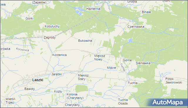 mapa Miękisz Nowy, Miękisz Nowy na mapie Targeo