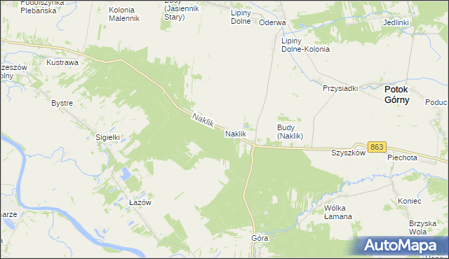 mapa Naklik, Naklik na mapie Targeo