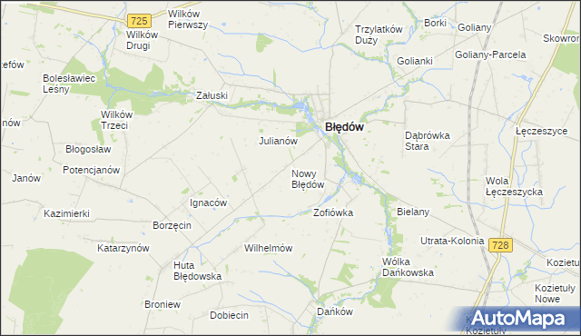 mapa Nowy Błędów, Nowy Błędów na mapie Targeo