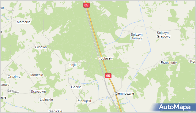 mapa Podlasek gmina Grajewo, Podlasek gmina Grajewo na mapie Targeo