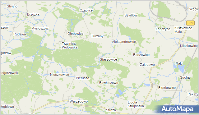mapa Staszowice, Staszowice na mapie Targeo