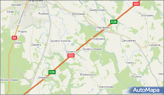 mapa Szyleny-Osada, Szyleny-Osada na mapie Targeo