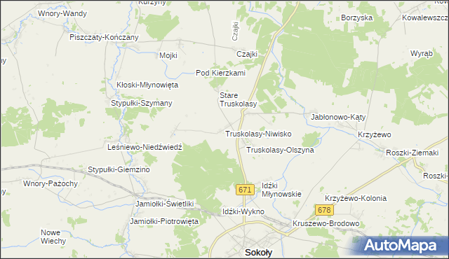 mapa Truskolasy-Niwisko, Truskolasy-Niwisko na mapie Targeo