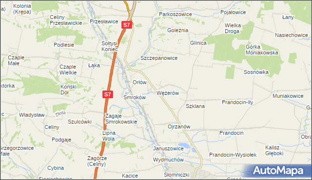 mapa Wężerów, Wężerów na mapie Targeo