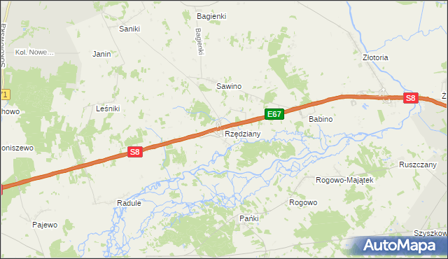 mapa Rzędziany, Rzędziany na mapie Targeo