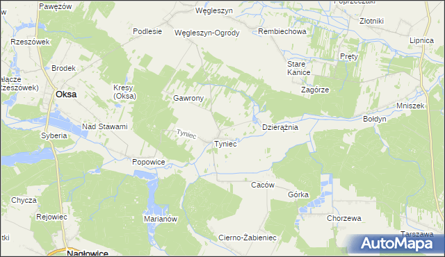 mapa Tyniec-Kolonia, Tyniec-Kolonia na mapie Targeo