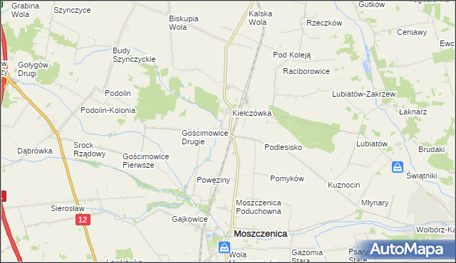mapa Baby gmina Moszczenica, Baby gmina Moszczenica na mapie Targeo