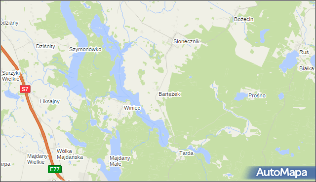 mapa Bartężek, Bartężek na mapie Targeo