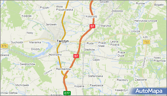 mapa Gładków, Gładków na mapie Targeo