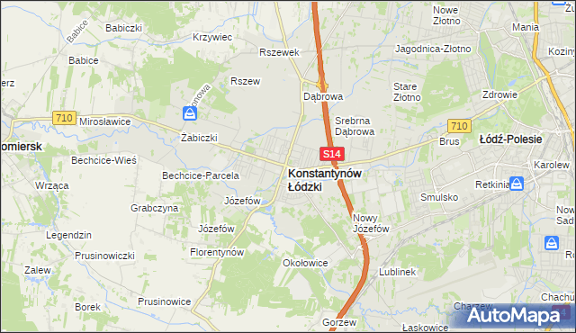 mapa Konstantynów Łódzki, Konstantynów Łódzki na mapie Targeo