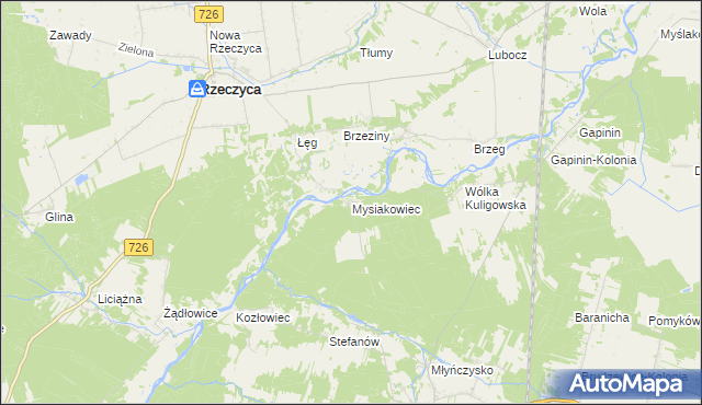 mapa Mysiakowiec, Mysiakowiec na mapie Targeo